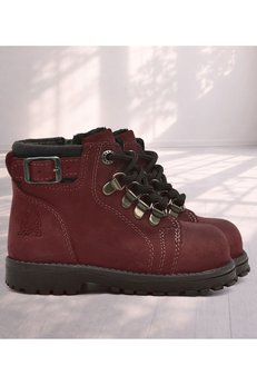 Ortopedikal Rakerplus Griffon 8028-Bor2 Bordo Nubuk % 100 Deri Fermuarlı Kız Bebek Çocuk Bot