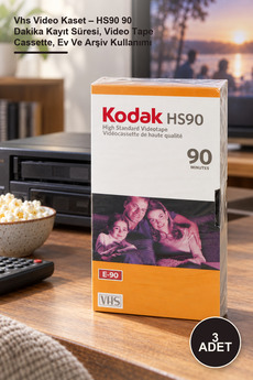 Yenilig 3 Adet Vhs Video Kaset – HS90 90 Dakika Kayıt Süresi Video Tape Cassette Ev Ve Arşiv Kullanımı