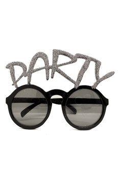 Evimdeyokyok Gümüş Simli Party Yazılı Parti Gözlüğü Show 15X7 Cm