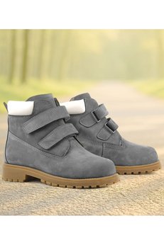 Ortopedikal Rakerplus Neson 9055-Gr Gri % 100 Hakiki Deri Cırtlı Unisex Bebek Çocuk Bot