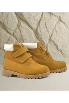 Ortopedikal Rakerplus Neson 9055-K3 Hardal % 100 Hakiki Deri Cırtlı Unisex Bebek Çocuk Bot