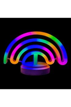 Evimdeyokyok Neon Işıklı Gökkuşağı Masa Gece Lambası Pil Ve Usb