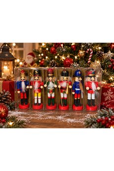 Evimdeyokyok Kurşun Asker Ahşap Dekoratif Eşya 6 Lı Set 12.5 / 13Cm Th7