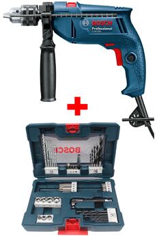 Bosch Gsb 550 Profesyonel Darbeli̇ Matkap + 41 Parça X-Li̇ne Delme Vi̇dalama Matkap Ucu Lokma Seti̇