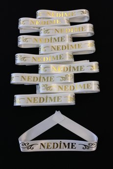 ZEYMERADE Beyaz Nedime Kol Kurdele Bileklik Bant Kına Gecesi Düğün Bride Bekarlığa Veda Söz 1 Adet