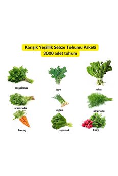 Bade Shop 9 Çeşit Karışık Sebze Ve Yeşillik Tohum Paketi - 4000 Adet Tohum