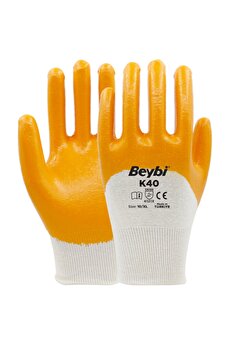 Beybi K40 Sarı Nitril İşçi İş Eldiveni XL/10 / 12 ADET