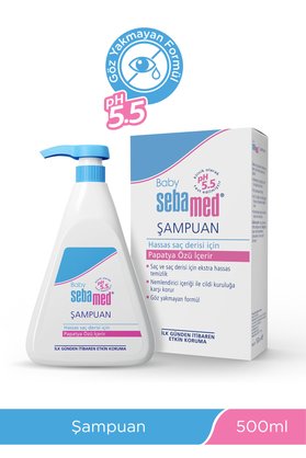 Sebamed Baby Bebek Şampuanı 500 ml pH 5.5 Göz Yakmayan Papatya Özlü Saç ve Vücut Hassas Cilt