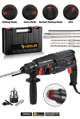 ASSUR Profesyonel Metal Şanzıman Kırıcı Delici Hilti Darbeli Matkap 2-28mm