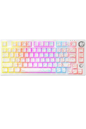 Rampage KB-R106 Crack 75 RGB US Layout Gaming Klavye Membrane Oyuncu Klavyesi Beyaz