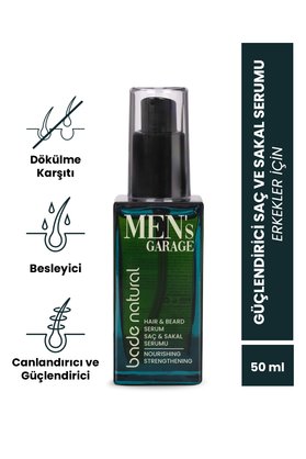 Bade Natural Men's Garage Saç ve Sakal Serumu Besleyici ve Derinlemesine Bakım 50 ml