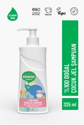 Siveno %100 Doğal Yenidoğan Bebek Çocuk Jel Şampuanı Saç Vücut Konak Önleyici 325 ml