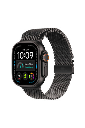 Apple Watch Ultra 4 GPS + Cellular 49mm Siyah Titanyum Kasa ve Siyah Titanyum Milano Loop - M