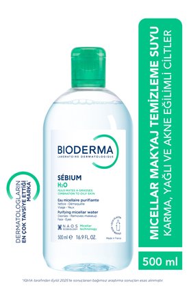 Bioderma Sebium H2O Karma Yağlı ve Akne Eğilimli Ciltler için Micellar Makyaj Temizleme Suyu 500 ml