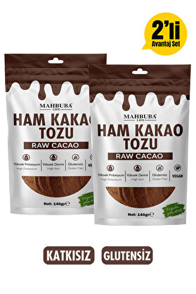 Mahbuba Life Ham Kakao Tozu 2x140gr - Doğal - Katkısız - Glutensiz