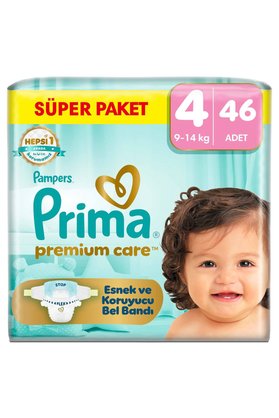 Prima Premium Care Süper Paket 4 Numara 46 Adet Bebek Bezi
