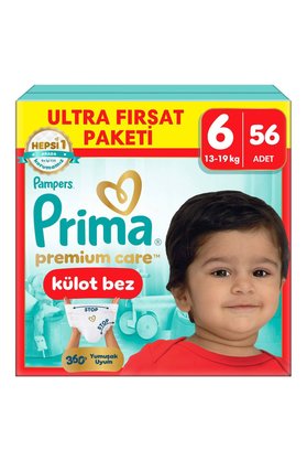Prima Premium Care Külot Bez Ultra Fırsat Paketi 6 Numara 56 Adet Bebek Bezi