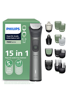 Philips 7000Serisi 15in1 Erkek Bakım Seti Yüz/Saç/Vücut/Sakal Tıraş Makinesi Islak&Kuru MG7935/15