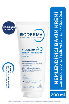 Bioderma Atoderm AD Intensive Balm Çok Kuru Atopik Cilt Kaşıntı Karşıtı Onarıcı Nemlendirici Krem 200 ml