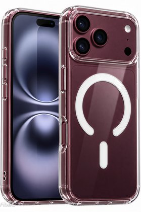 Fibaks iPhone 17 Pro Max/18 Pro Max Magsafe Kılıf Wireless Kablosuz Şarj Destekli Kamera Korumalı Şeffaf Darbe Emici