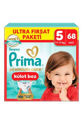 Prima Premium Care Külot Bez Ultra Fırsat Paketi 5 Numara 68 Adet Bebek Bezi