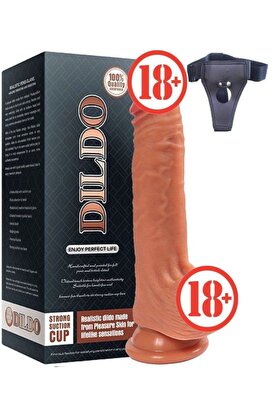 Meyrabest Lüks Di̇ldo Seri̇es Di̇ego  Çi̇ft Katmanlı Et Doku Kemerli̇ Peni̇s 19 Cm
