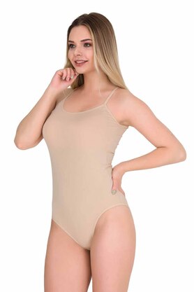 Trend İp Askılı Kadın Çıtçıtlı Kancalı Body Ten 2081B