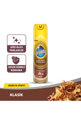 Pronto Mobilya Cilası Sprey 300ml Aerosol Ahşap Lamine Parlaklık ve Bakım