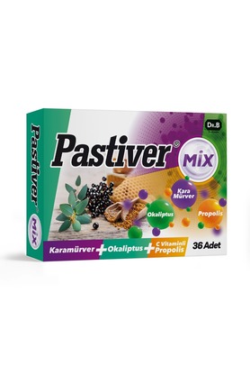Pastiver Mix Karamürver + Okaliptus + C Vitaminli Propolis Pastil 36'lı Paket