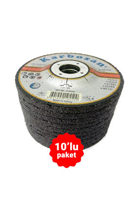 KARBOSAN Metal Kesme Metal Çapak Alma Taşlama 115x6.4x22.23mm - 10lu Paket 2 Yıl 800 - 1200 Watt