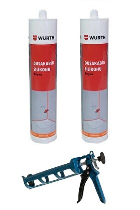 Würth Duşakabin Silikonu Beyaz 2'li Set +Tabanca