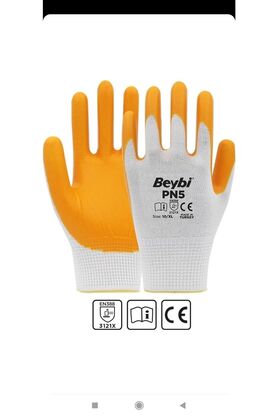 Beybi Elora Nitril Pmk Örme Beyaz/sarı 12li Paket