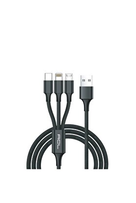 Acl Ack-47 Type-C Metal Başlık Örgü Kablo Usb Şarj Ve Data Kablosu