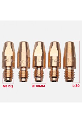 Steelweld M8-0.8 Mm Gazaltı Kaynak Memesi - Kontak Meme. 1 Adet