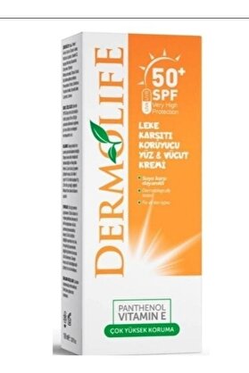 Dermolife 2 Adet Leke Karşıtı Yüz Ve Vücut Gunes Kremi 50 Spf Suya Dayanıklı Panthenol Vitamin E