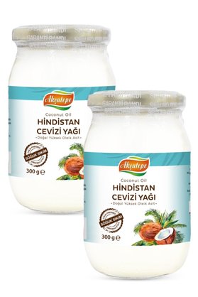 Akçatepe 2 Adet Soğuk Sıkım Doğal Hindistan Cevizi Yağı 300Ml