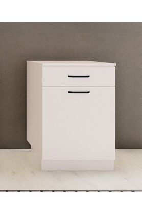 Vi̇sasconcept 60 Cm Tek Çekmeceli̇ Mutfak Alt Modülü Beyaz Üst Panel Dahi̇l