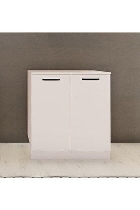 Vi̇sasconcept 80 Cm Çok Amaçlı Raflı Mutfak Alt Dolabı Beyaz - Üst Panel Dahi̇l