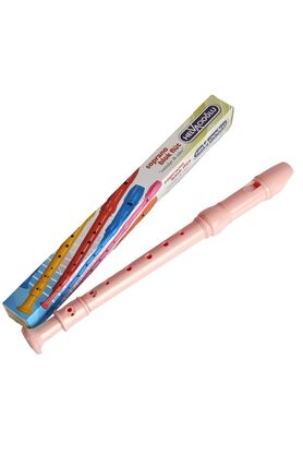 Helvacıoğlu Açık Pembe Blok Flüt Abs Plastik 3 Parça Net Ve Yüksek Ses Kalitesi Karton Kutu Öğrenci Tipi