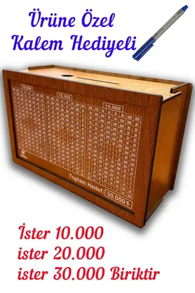 kalides Parabox - 30.000tl Kumbara Ahşap Para Biriktirme Hedef Kutusu