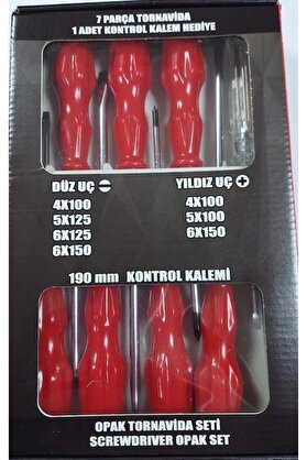RAYNO 7 Parça Opak Tornavida Seti (kontrol Kalemi Hediyeli)