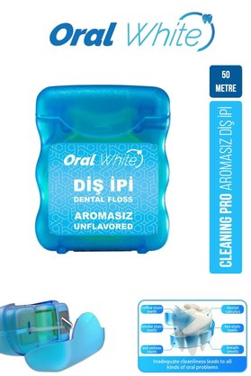Oral White Cleaning Pro Diş İpi Sade 50 Metre