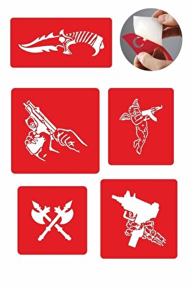 Ai̇rbrush Tattoo Si̇lah Çeşi̇tleri̇ Dövme Şablonu Kına Deseni̇
