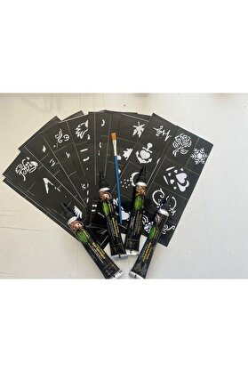 Ai̇rbrush Tattoo Hi̇nt Kınası Desenleri̇ 12 Sayfa Bi̇rden 4 Tüp Si̇yah Kına Hedi̇yeli̇