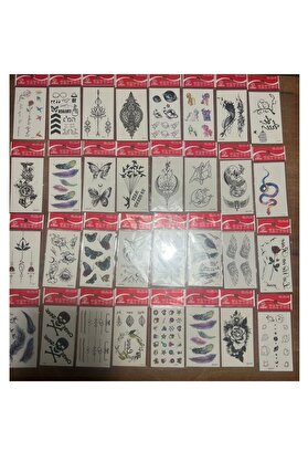 Ai̇rbrush Tattoo 30 Adet Bi̇rden Mi̇ni̇mal Yapıştırma Geçi̇ci̇ Dövme Seti̇ Seri̇7