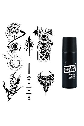 Ai̇rbrush Tattoo Fantasti̇k Kari̇zmati̇k Modeller Spray Tattoo Geçi̇ci̇ Dövme Seti̇ Dark Si̇yah Sprey