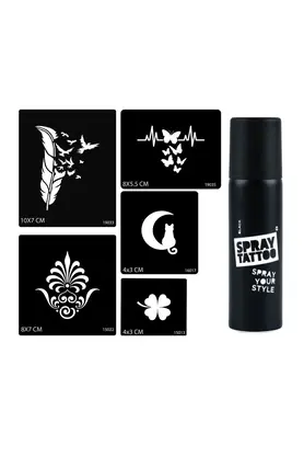 Ai̇rbrush Tattoo Tüy Ve Kelebek Spray Tattoo Geçi̇ci̇ Sprey Dövme Seti̇
