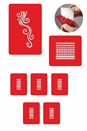 Ai̇rbrush Tattoo Çi̇zgi̇sel Moti̇f 5 Adet Geçi̇ci̇ Dövme Kına Şablonu