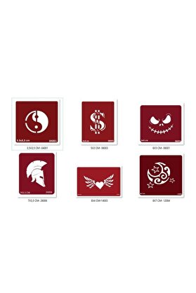 Ai̇rbrush Tattoo Yi̇ngyang Dolar Geçi̇ci̇ Dövme Şablonu Seti̇ Sadece Desen