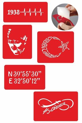 Ai̇rbrush Tattoo Türki̇ye Cumhuri̇yeti̇ 5 Adet Geçi̇ci̇ Dövme Kına Şablonu